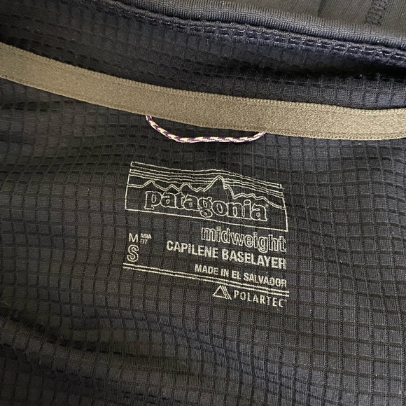 Patagonia Capilene Midweight Zip Long Sleeve Baselayer Navy Blue - Picture 5 of 6